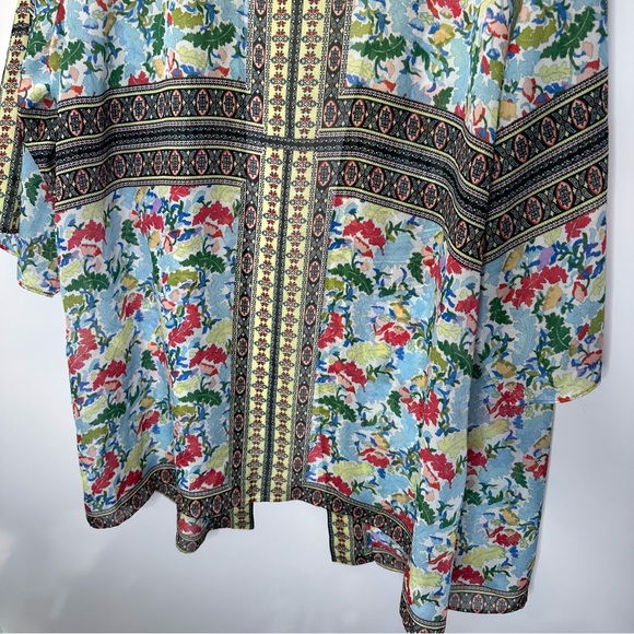Susan Graver Open Front Kimono Duster Multi color floral size XL - Picture 9 of 10